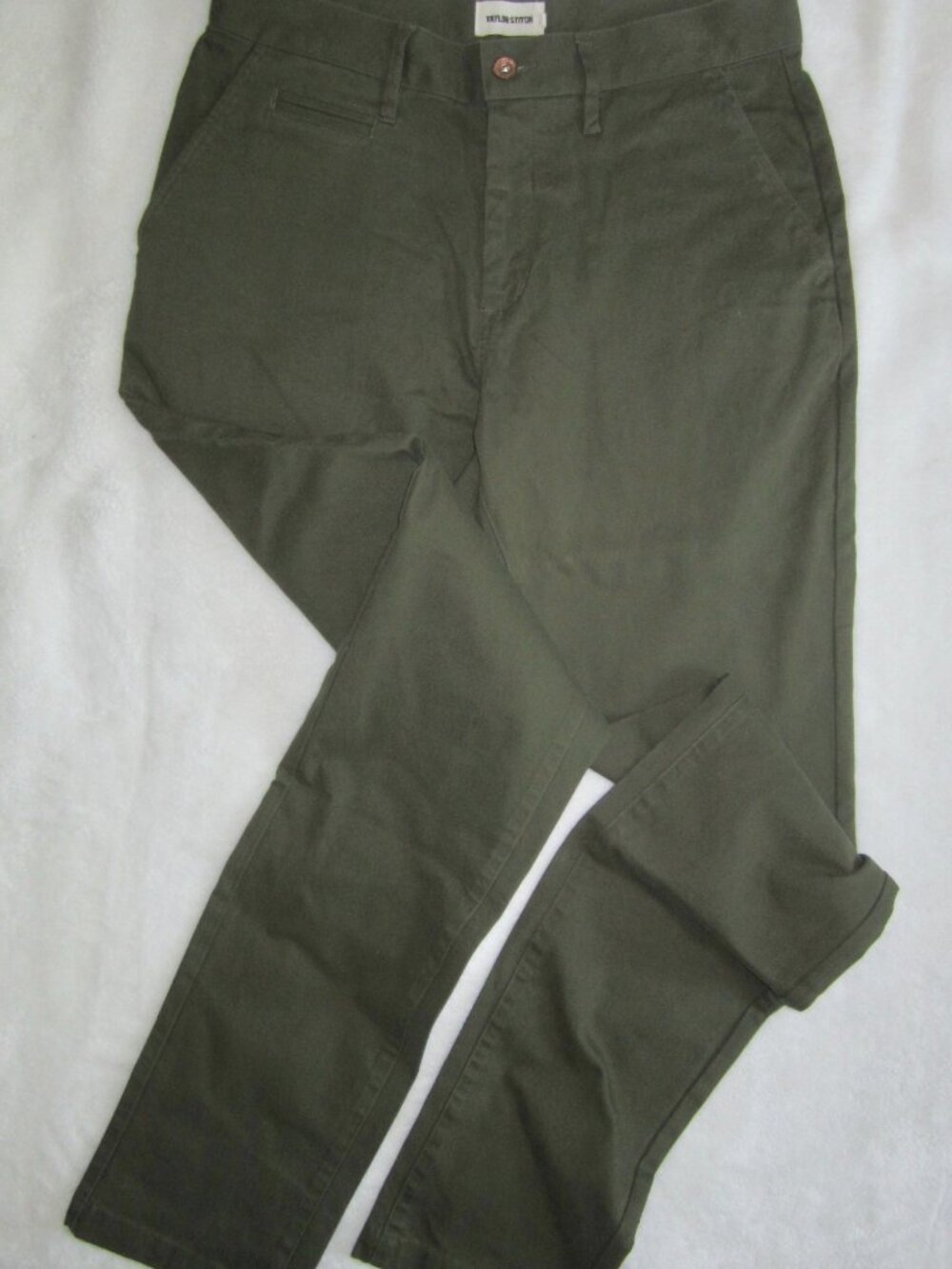 TAYLOR STITCH The Slim Foundation Pant Organic Cotton Olive Green Men's 32